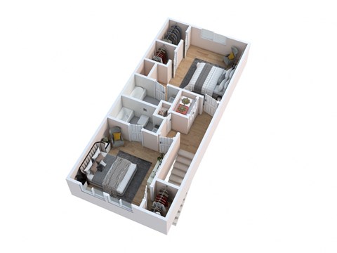 a floor plan of a house with a bedroom and a living room